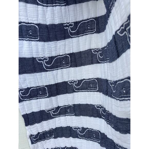 Vineyard Vines x Target Cotton Baby Blanket,‎ Whales, Nautical, Reversible - Picture 5 of 5